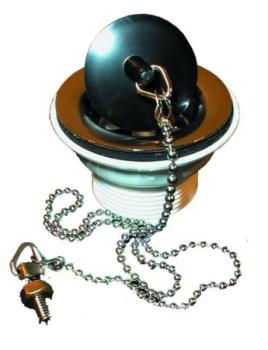 Ablaufventil 5/4" mit Anschlussgewinde 5/4", Schraube 60mm und Kette HL15.1